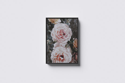 Print Nature Pink Roses Vintage Photography 62x85cm