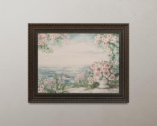 Print Nature Roses Landscape Vintage Paint 33x25cm