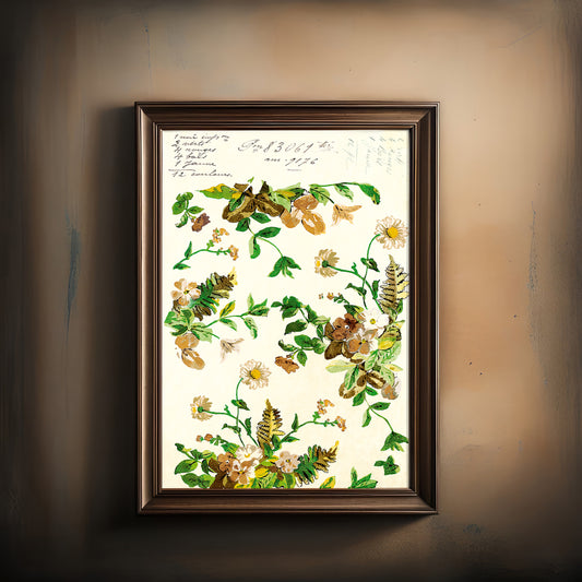 Print Nature Various Botanical Flowers Vintage Illustration 41x52cm