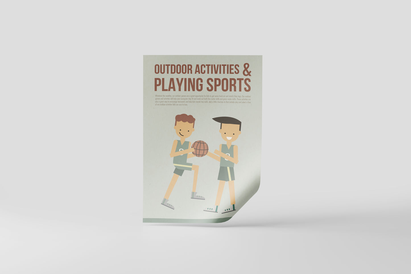 Print School Playing Sports 60x90cm