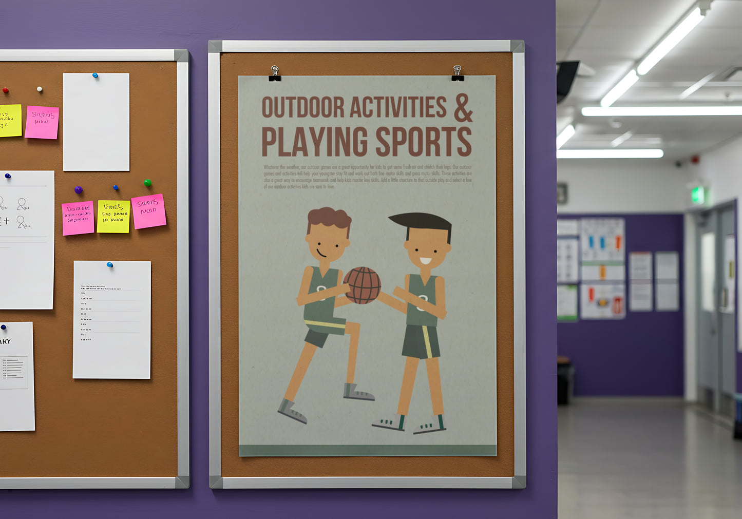 Print School Playing Sports 60x90cm