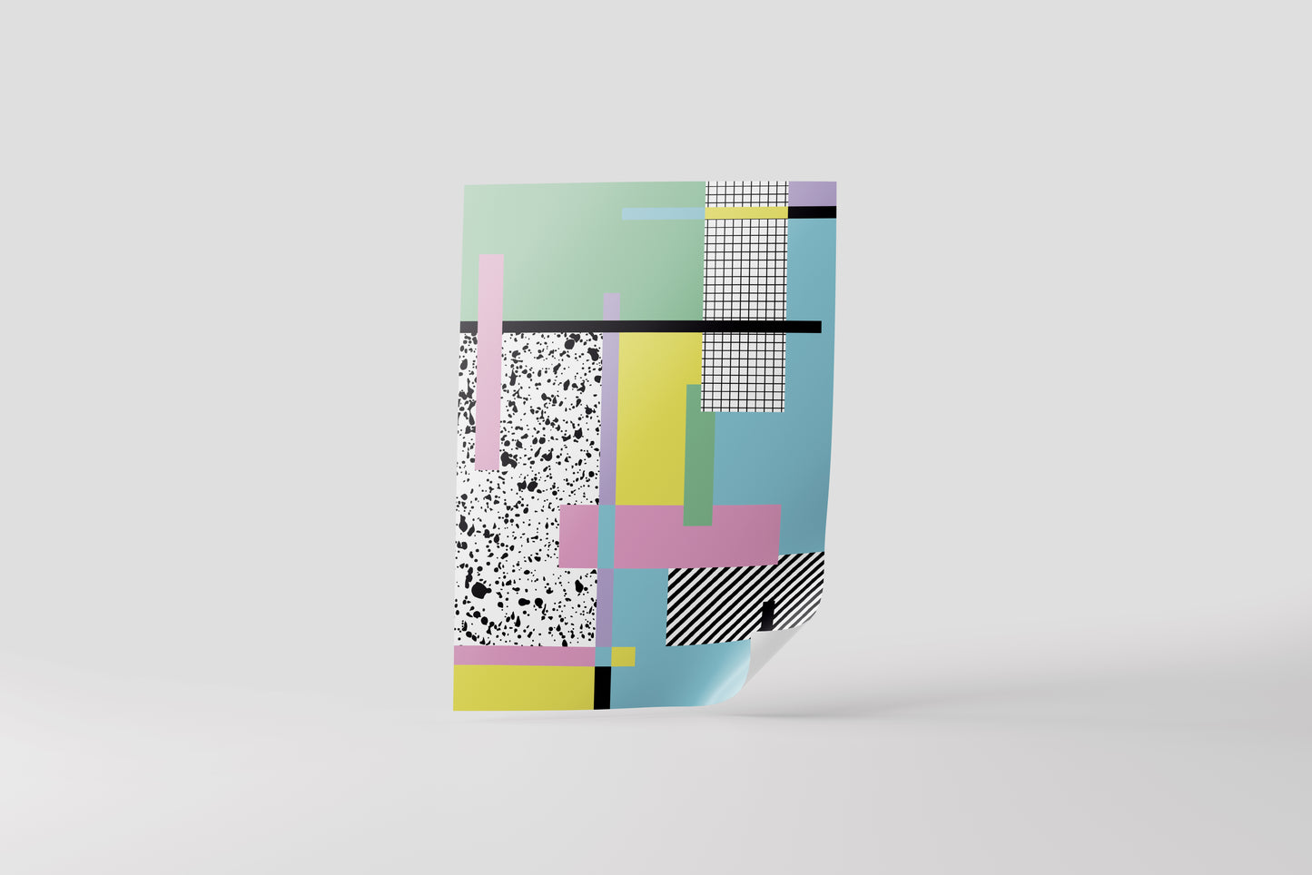 Print Abstract Rectangles Intertwined Retro 60x90cm
