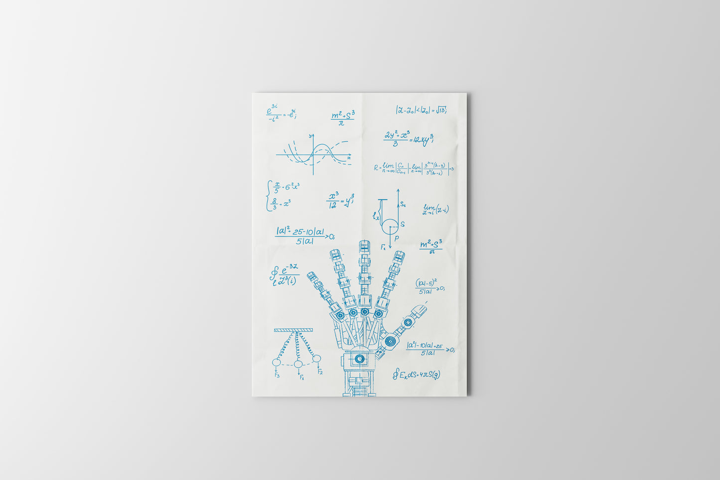 Print Technology Robotics Calculations Blue 98x148cm