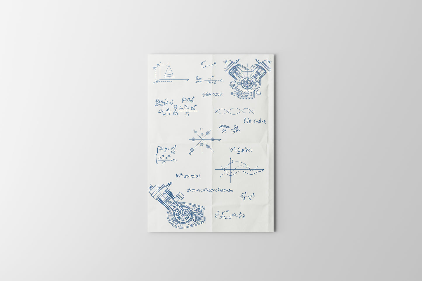 Print Technology Robotic Calculations Blue 98x148cm