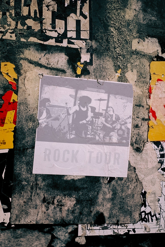 Print Music Rock Tour Grey 34x39cm