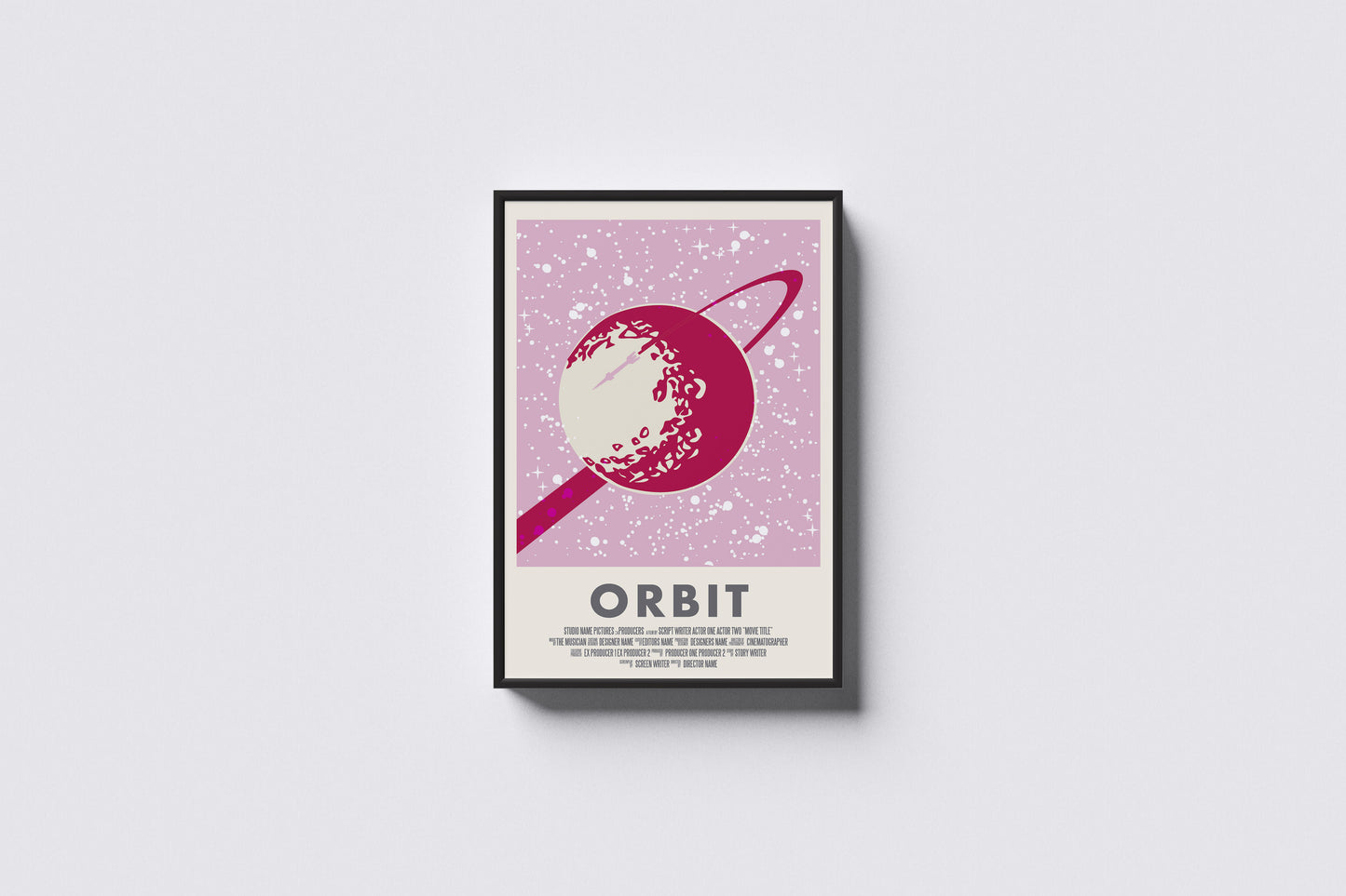 Print Cinematic Poster Orbit Pink Retro Advertisement  60x90cm