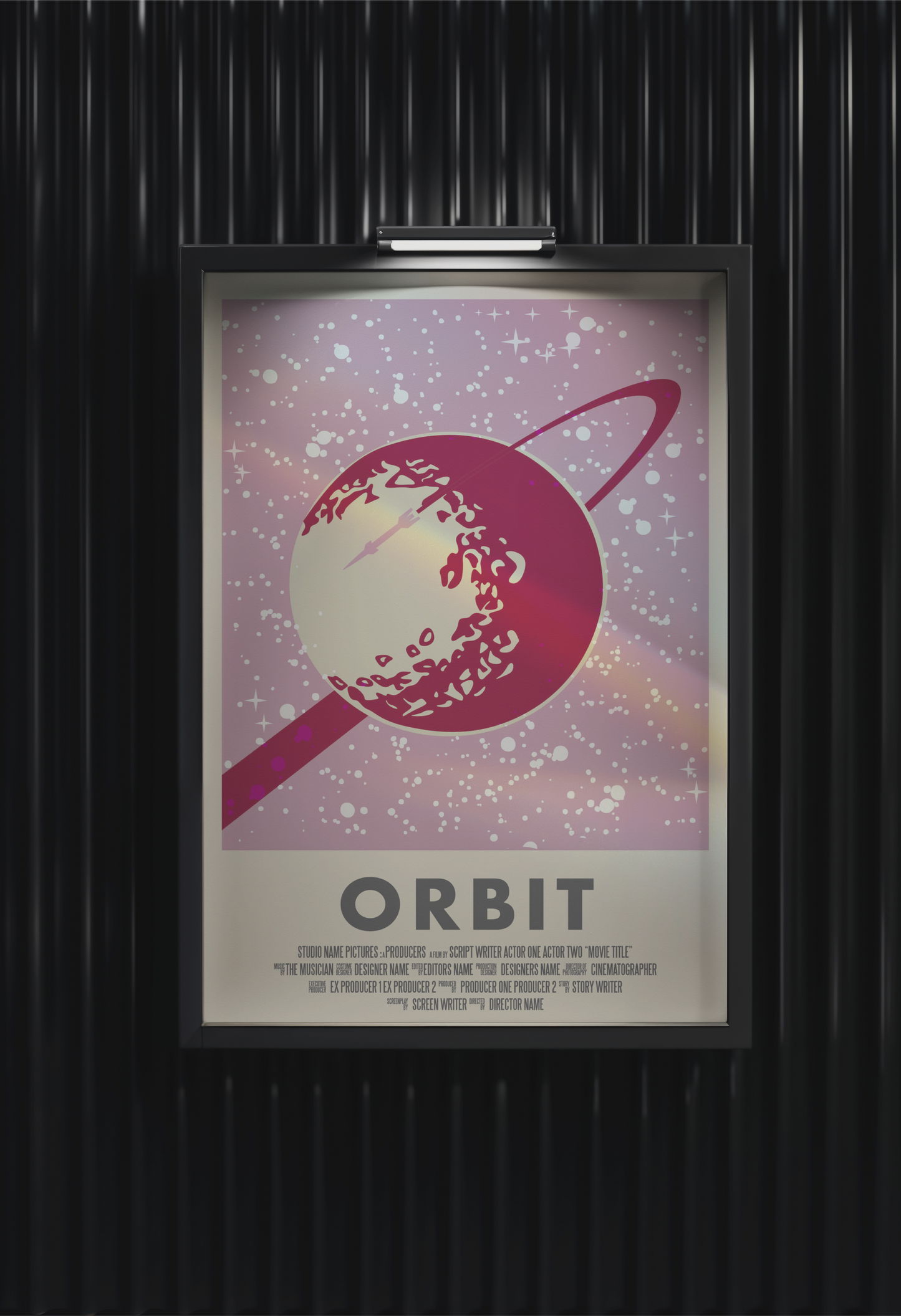 Print Cinematic Poster Orbit Pink Retro Advertisement  60x90cm