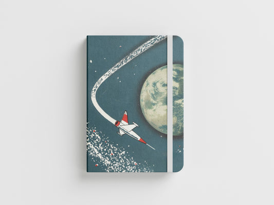 Print Space Rocket Around Earth Illustration 60x90cm