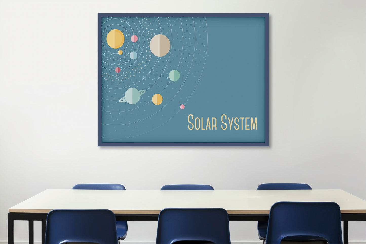 Print School Space Solar System 70x50cm