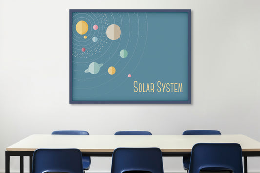 Print School Space Solar System 70x50cm
