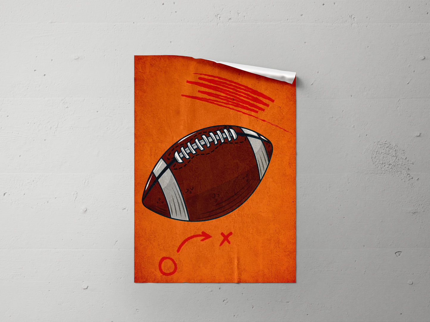 Print Sports Football Ball Illustration 21.5x28cm