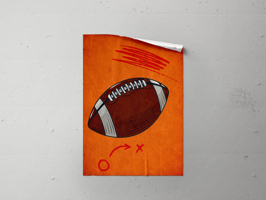 Print Sports Football Ball Illustration 21.5x28cm