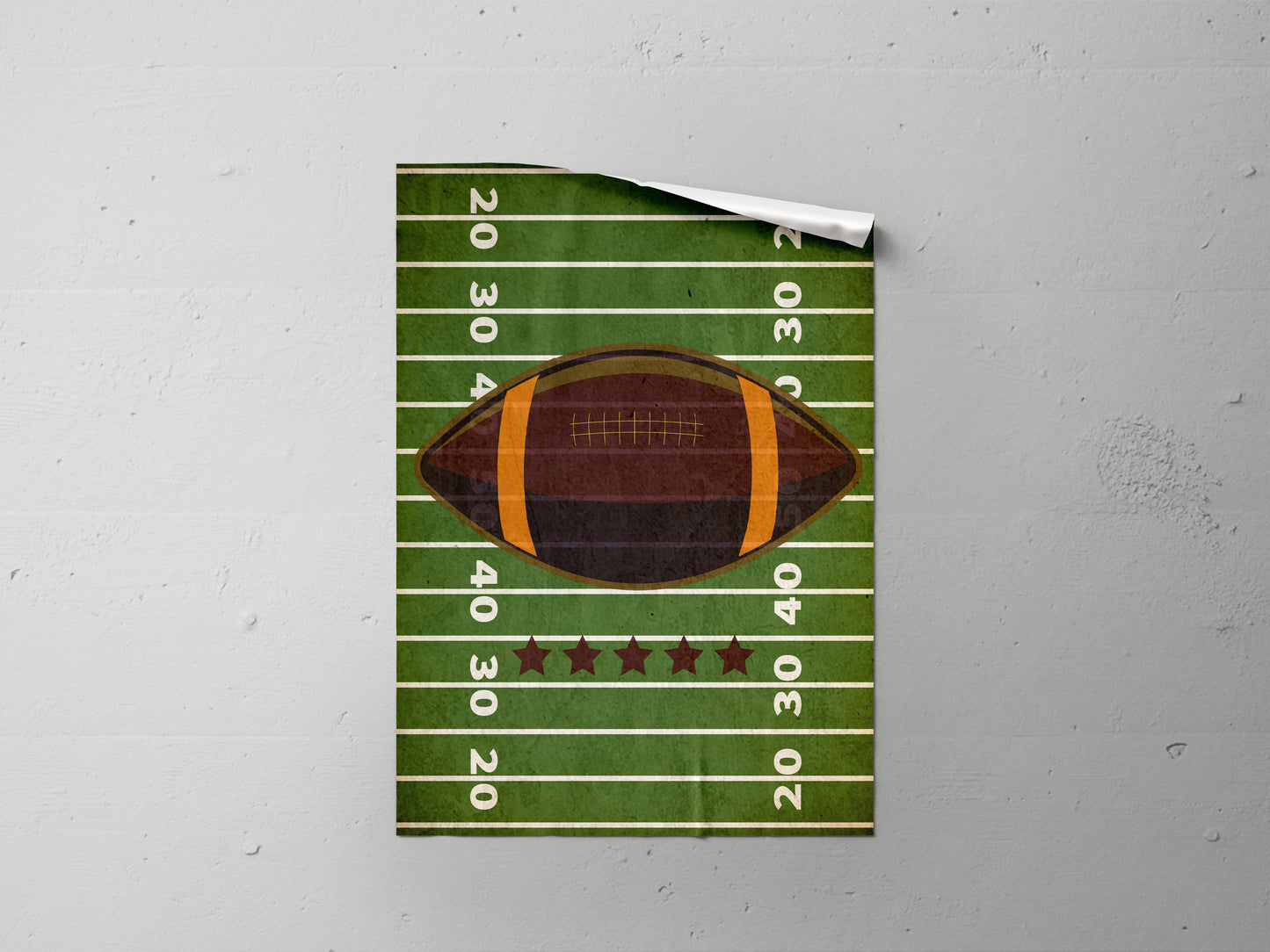 Print Sports Football Ball Illustration 21.5x28cm