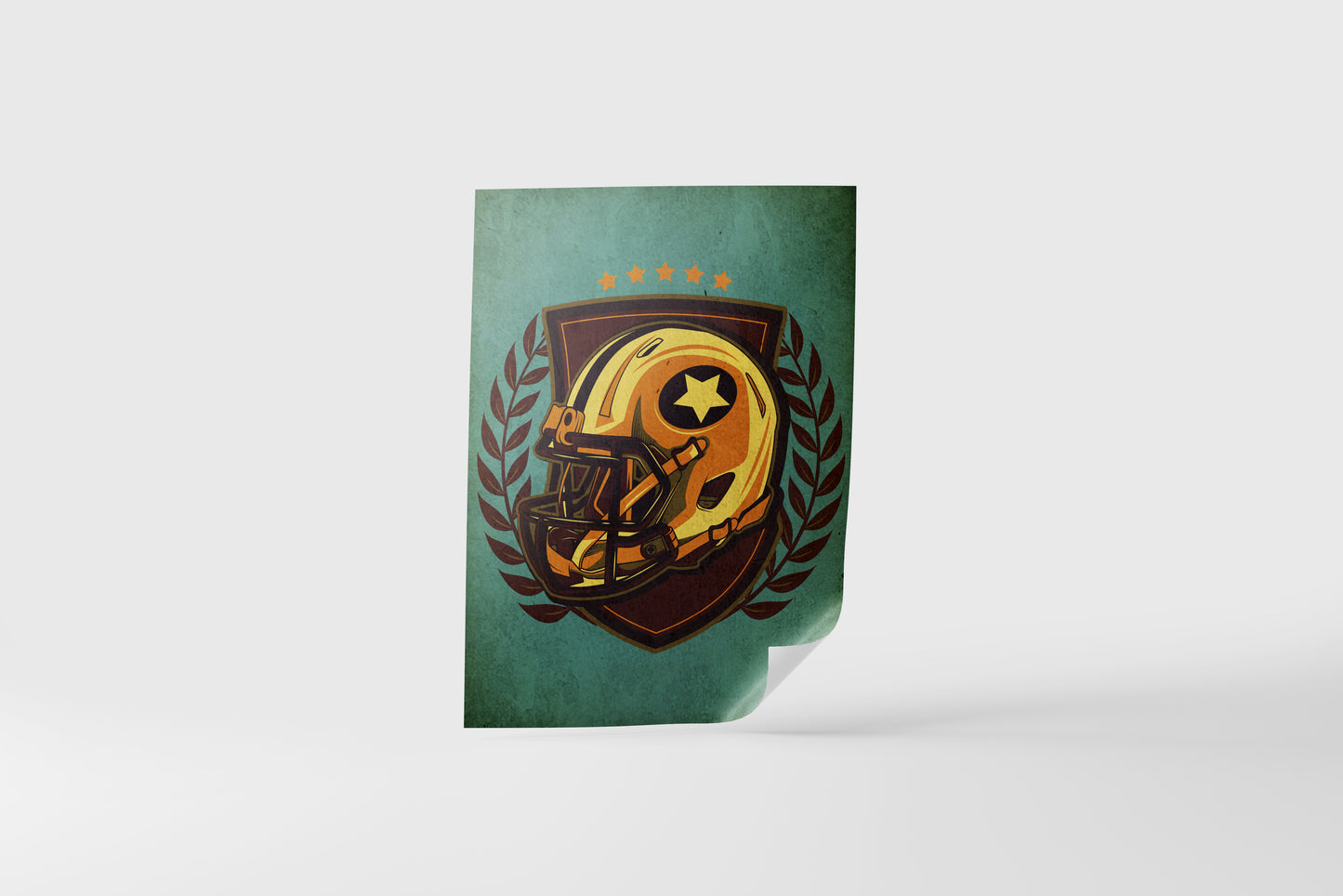 Print Sports Football Helmet Illustration 21.5x28cm