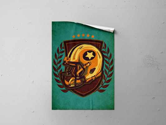 Print Sports Football Helmet Illustration 21.5x28cm