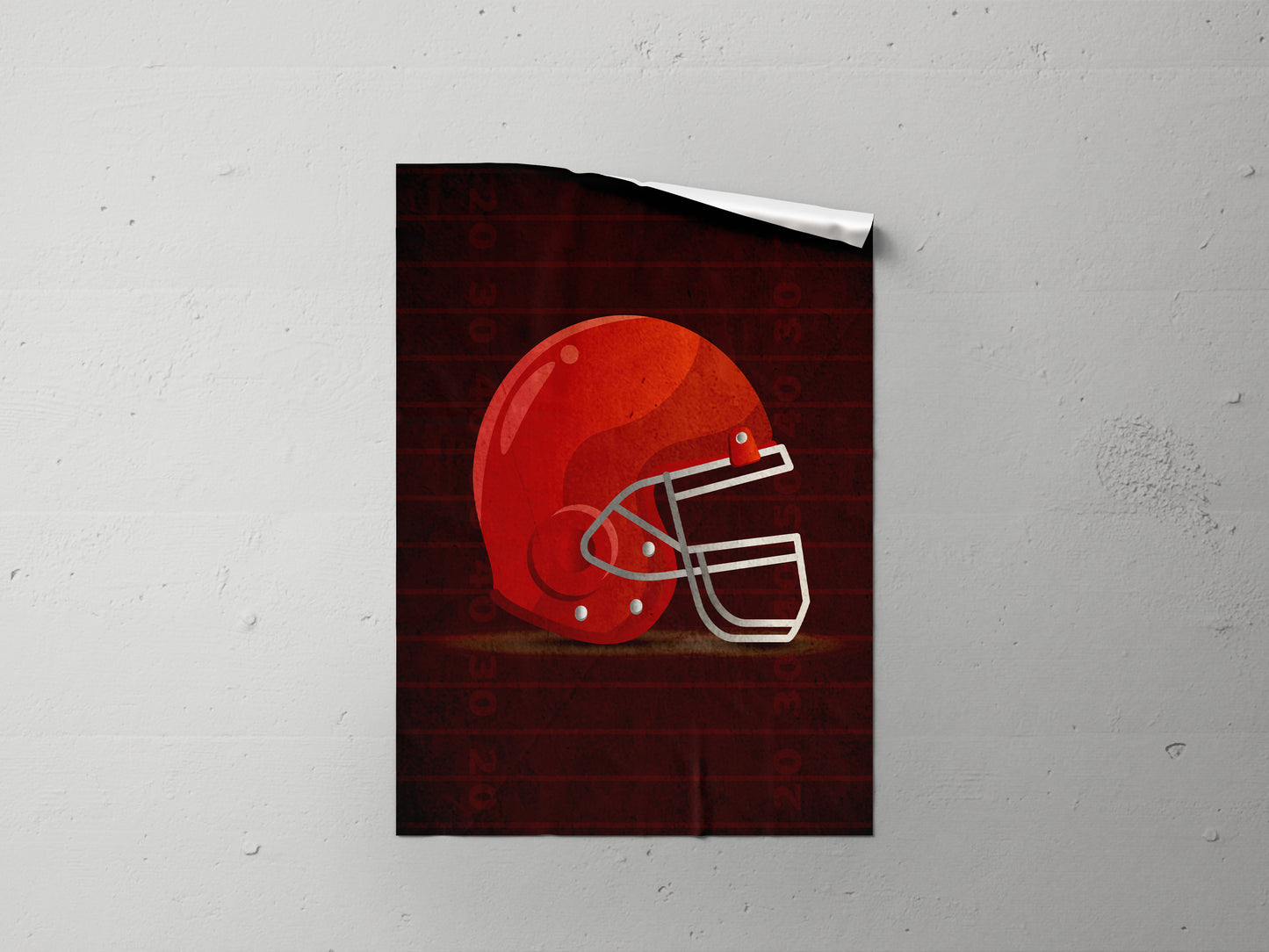 Print Sports Football Helmet Illustration 21.5x28cm