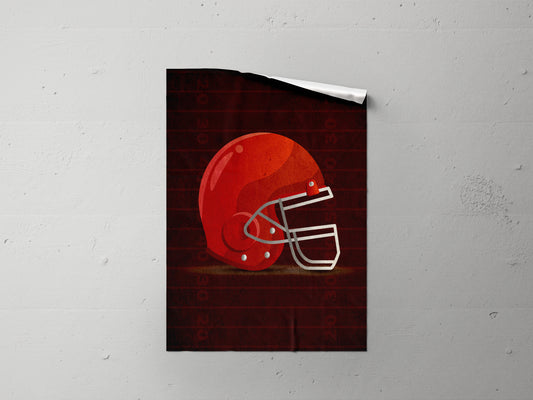 Print Sports Football Helmet Illustration 21.5x28cm