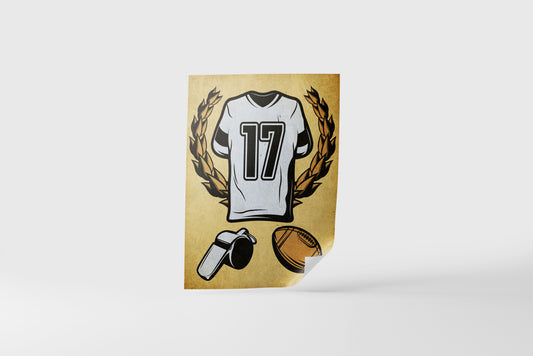 Print Sports Football Shirt Illustration 21.5x28cm