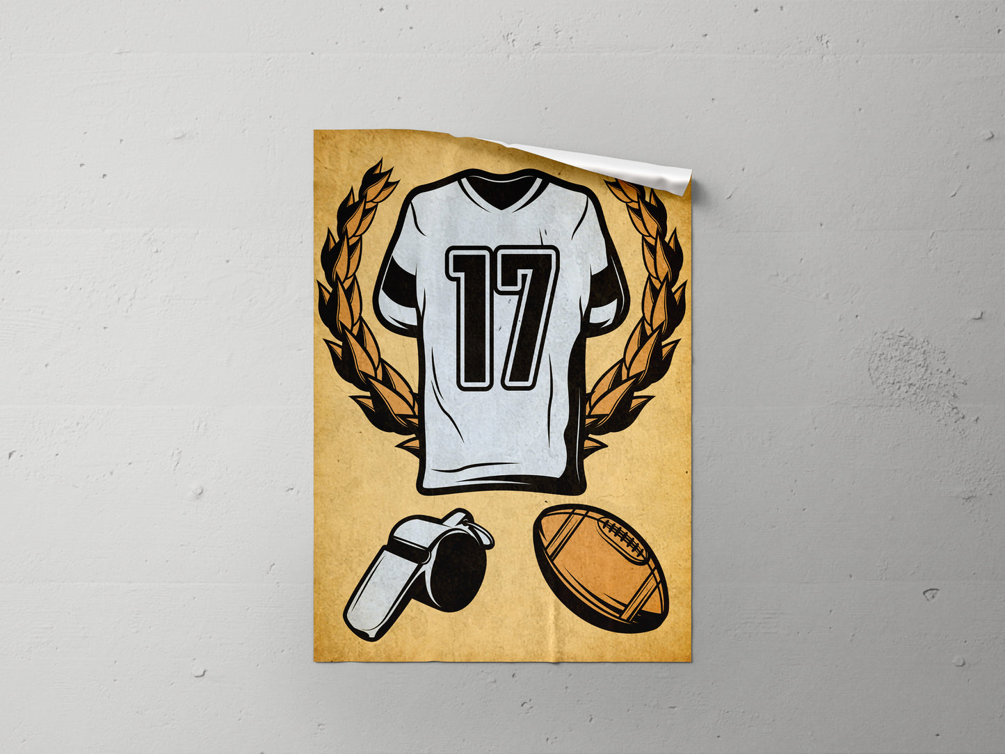 Print Sports Football Shirt Illustration 21.5x28cm