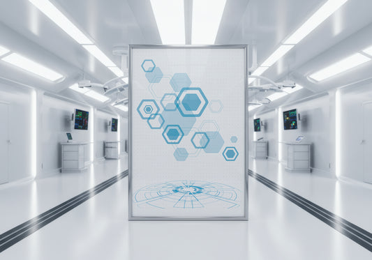 Print Technology Hexagons White 60x90cm