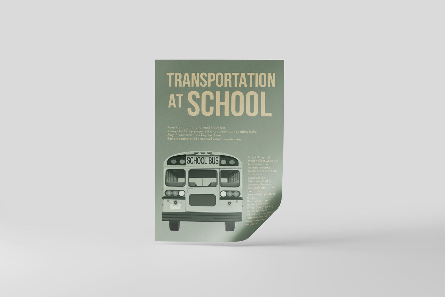 Print School Transportation Bus 60x90cm