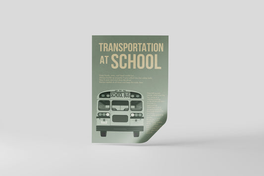 Print School Transportation Bus 60x90cm