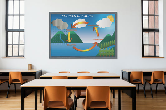 Print School Water Cycle 90x60cm