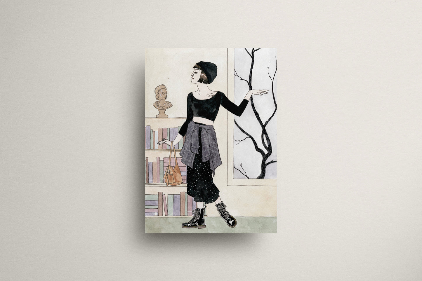 Print Woman Grunge Illustration 60x90cm