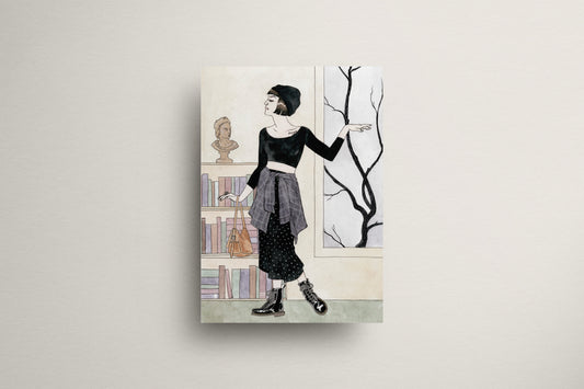 Print Woman Grunge Illustration 60x90cm