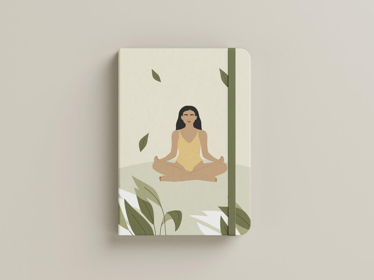Print Woman Meditating Cartoon Illustration 28x43cm