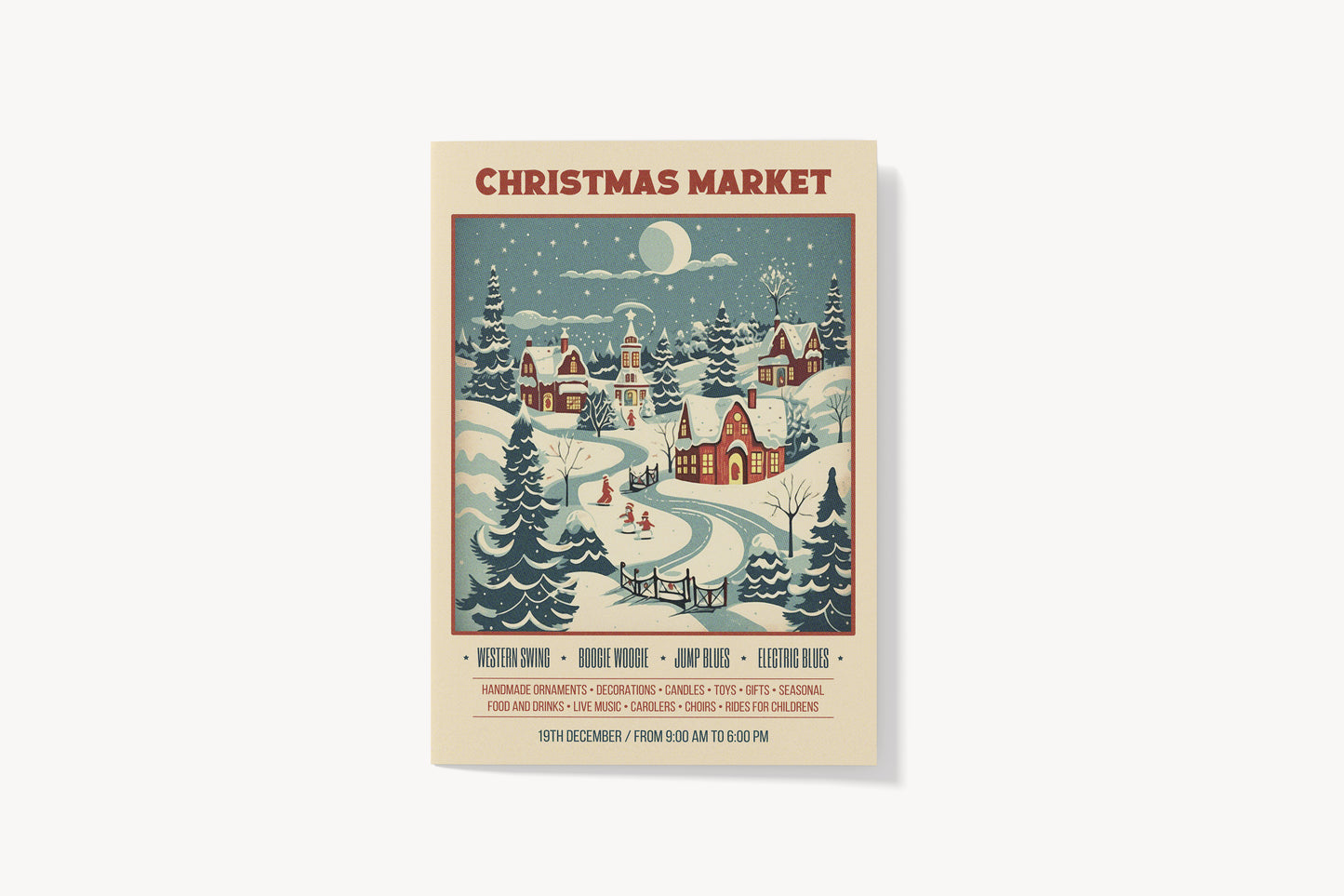 Print Xmas Christmas Market Advertisement 60x90cm