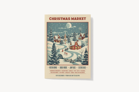 Print Xmas Christmas Market Advertisement 60x90cm