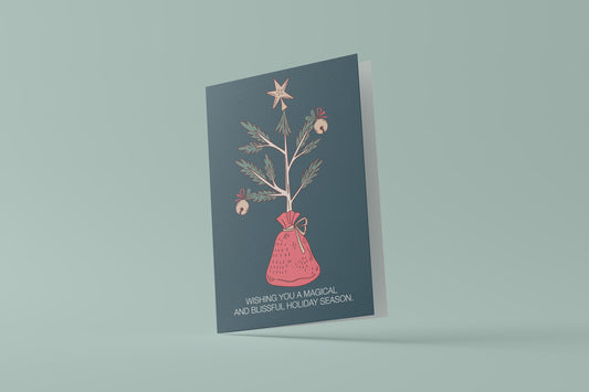 Print Xmas Festive Card Christmas Tree 2 Illustration 10x15cm
