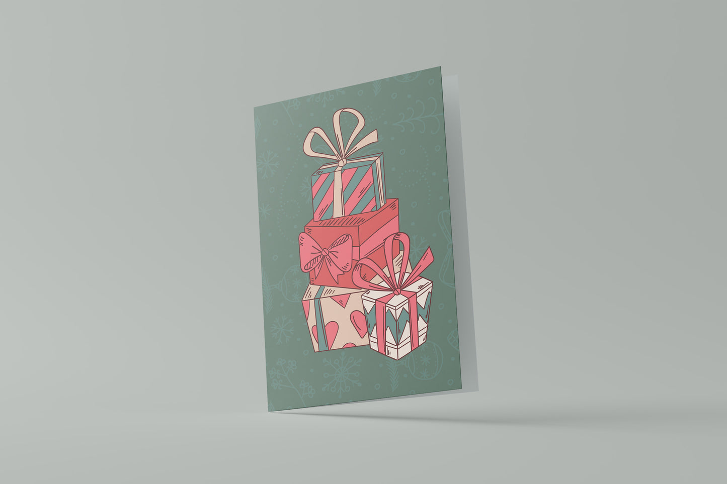 Print Xmas Festive Card Gifts 2 Illustration 10x15cm