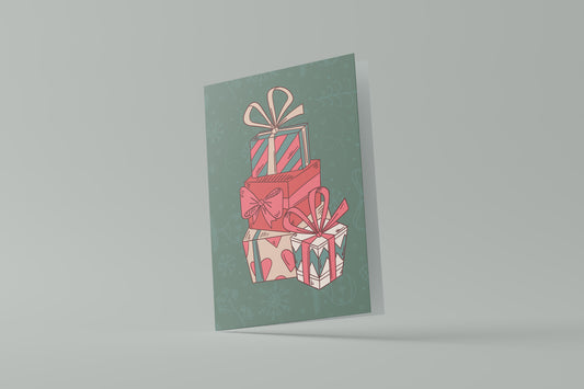 Print Xmas Festive Card Gifts 2 Illustration 10x15cm