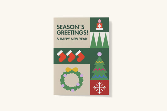 Print Xmas Festive Card Greetings Illustration 10x15cm