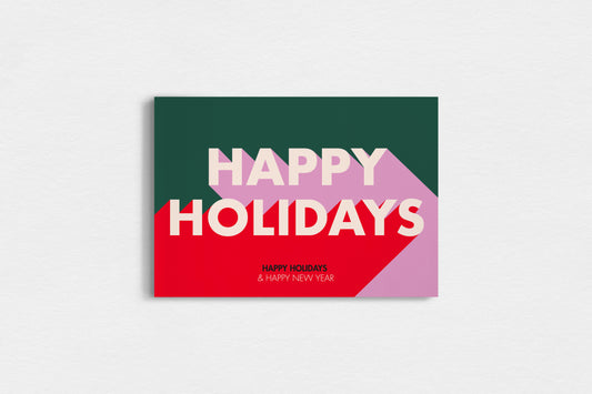 Print Xmas Festive Card Happy Holidays Illustration 15x10cm