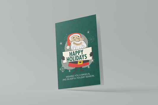 Print Xmas Festive Card Santa Cartoon Illustration 10x15cm