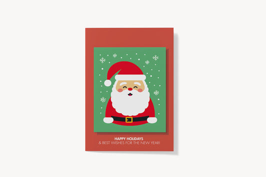 Print Xmas Festive Card Santa Cartoon 2 Illustration 10x15cm