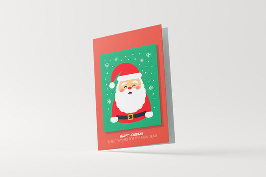 Print Xmas Festive Card Santa Cartoon 2 Illustration 10x15cm