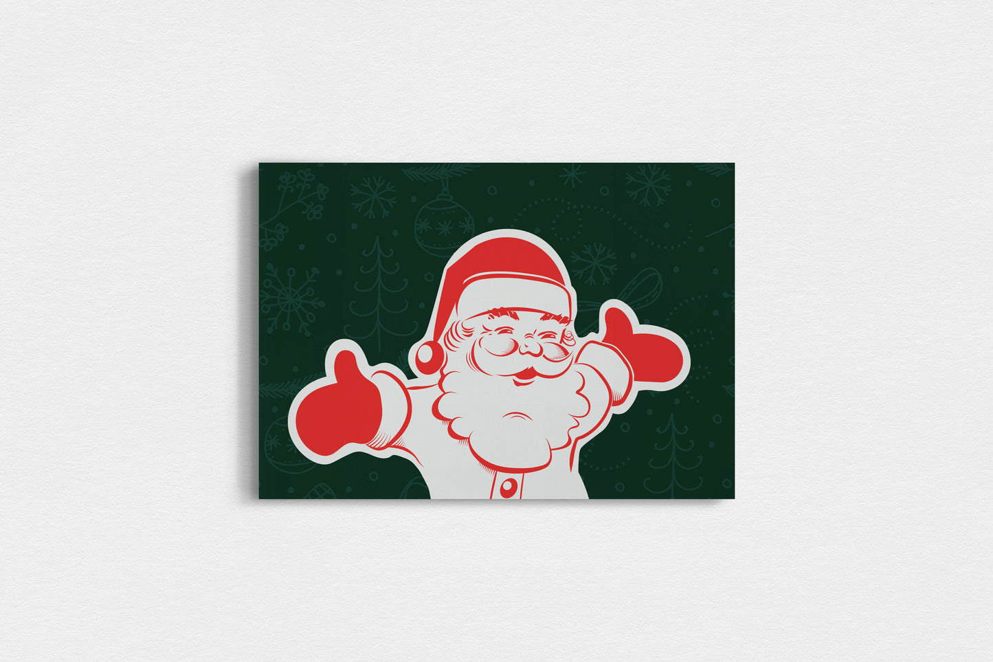 Print Xmas Festive Card Santa Smilig Illustration 15x10cm