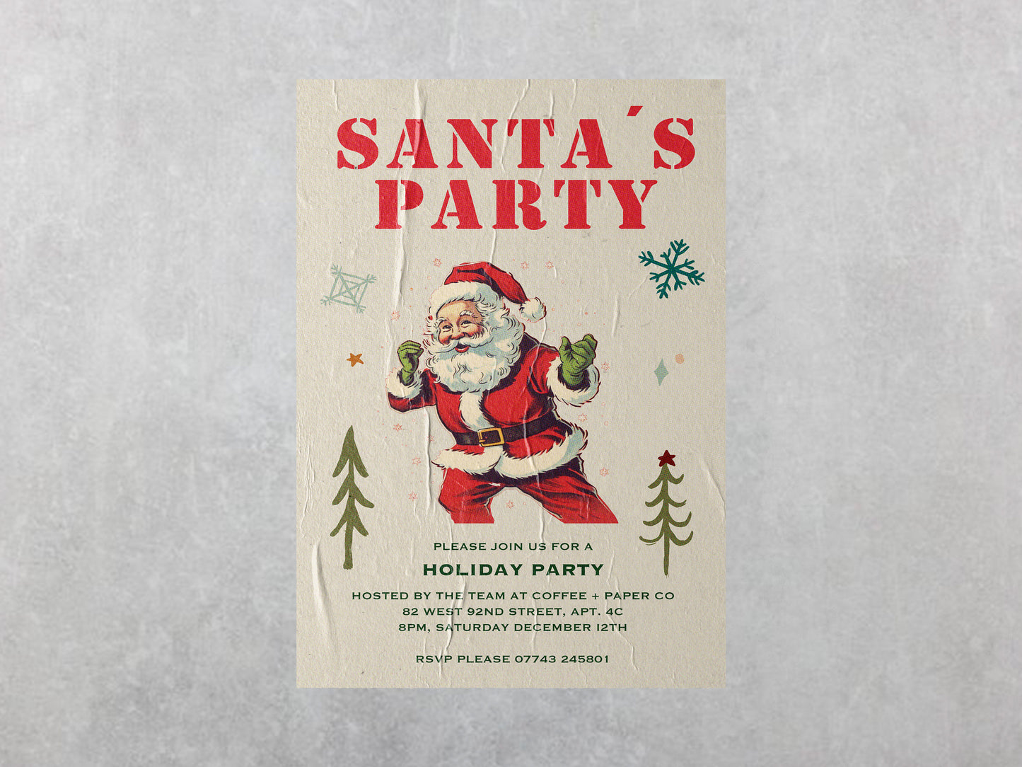Print Xmas Holiday Party Advertisement 60x90cm