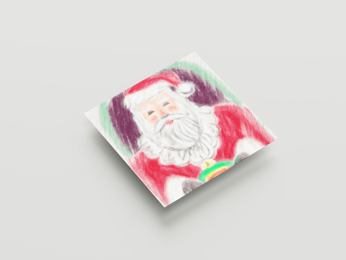 Print Xmas Santa Drawing Illustration 11x10cm