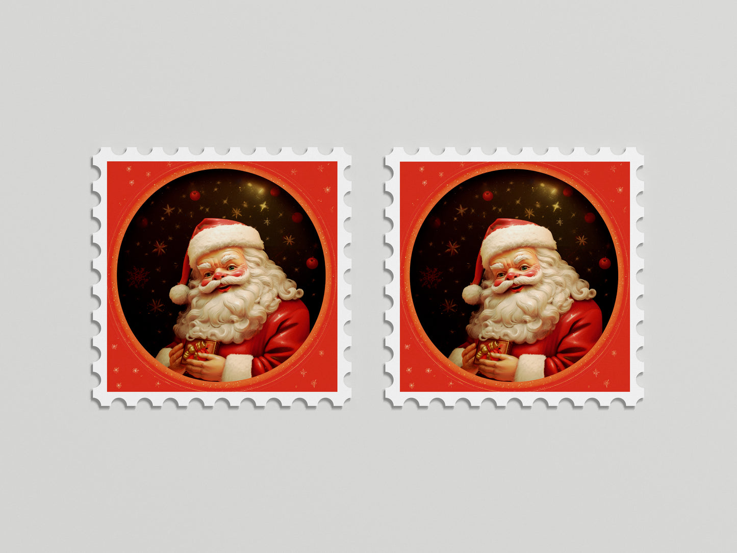 Print Xmas Santa Gift Illustration 36x36cm