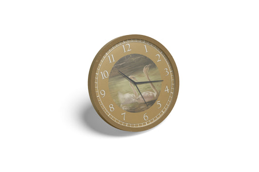 Prop Clock Vintage With Swans 38x38cm