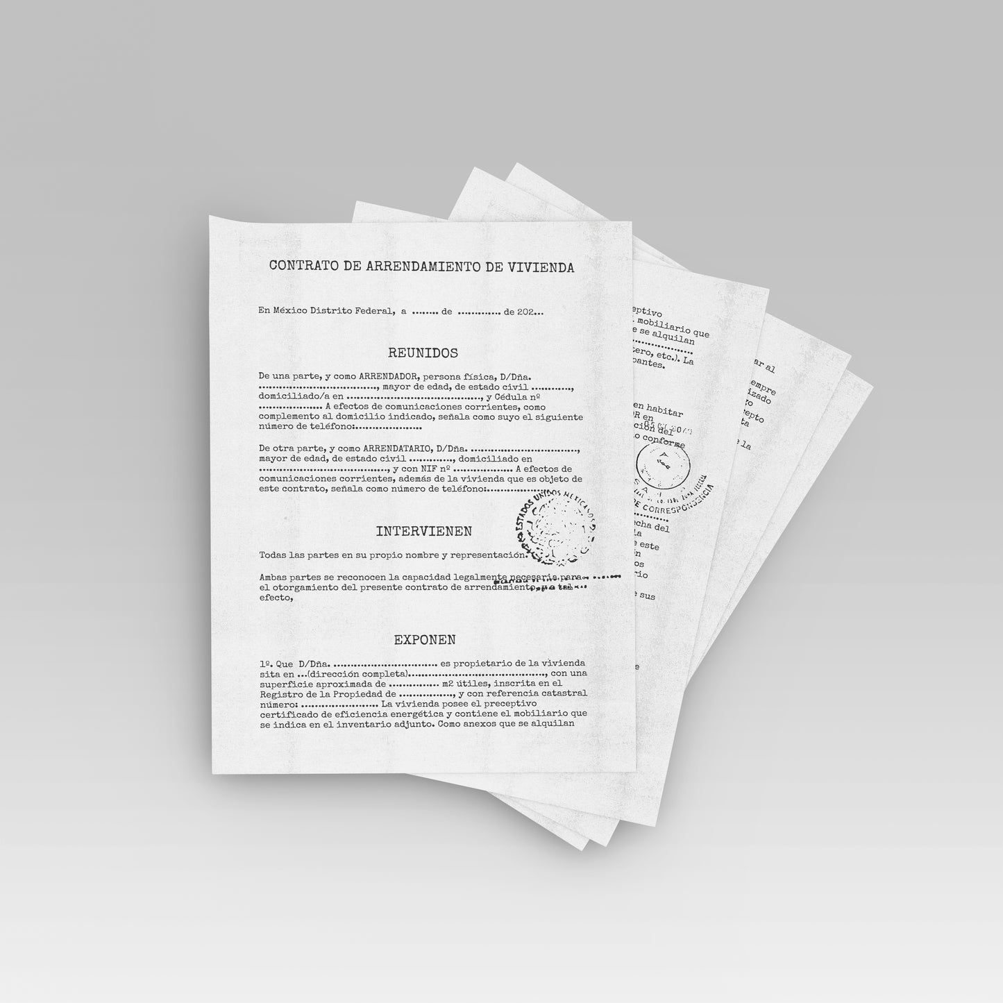 Prop Document Contrato Arrendamiento 21x29.6cm