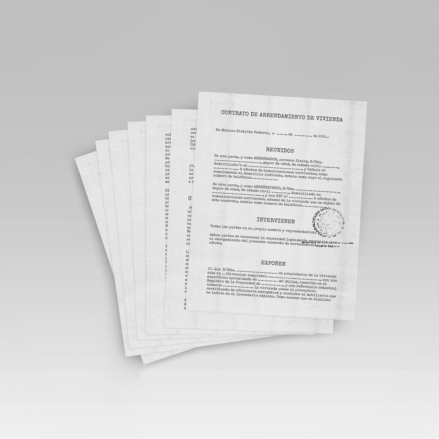 Prop Document Contrato Arrendamiento 21x29.6cm