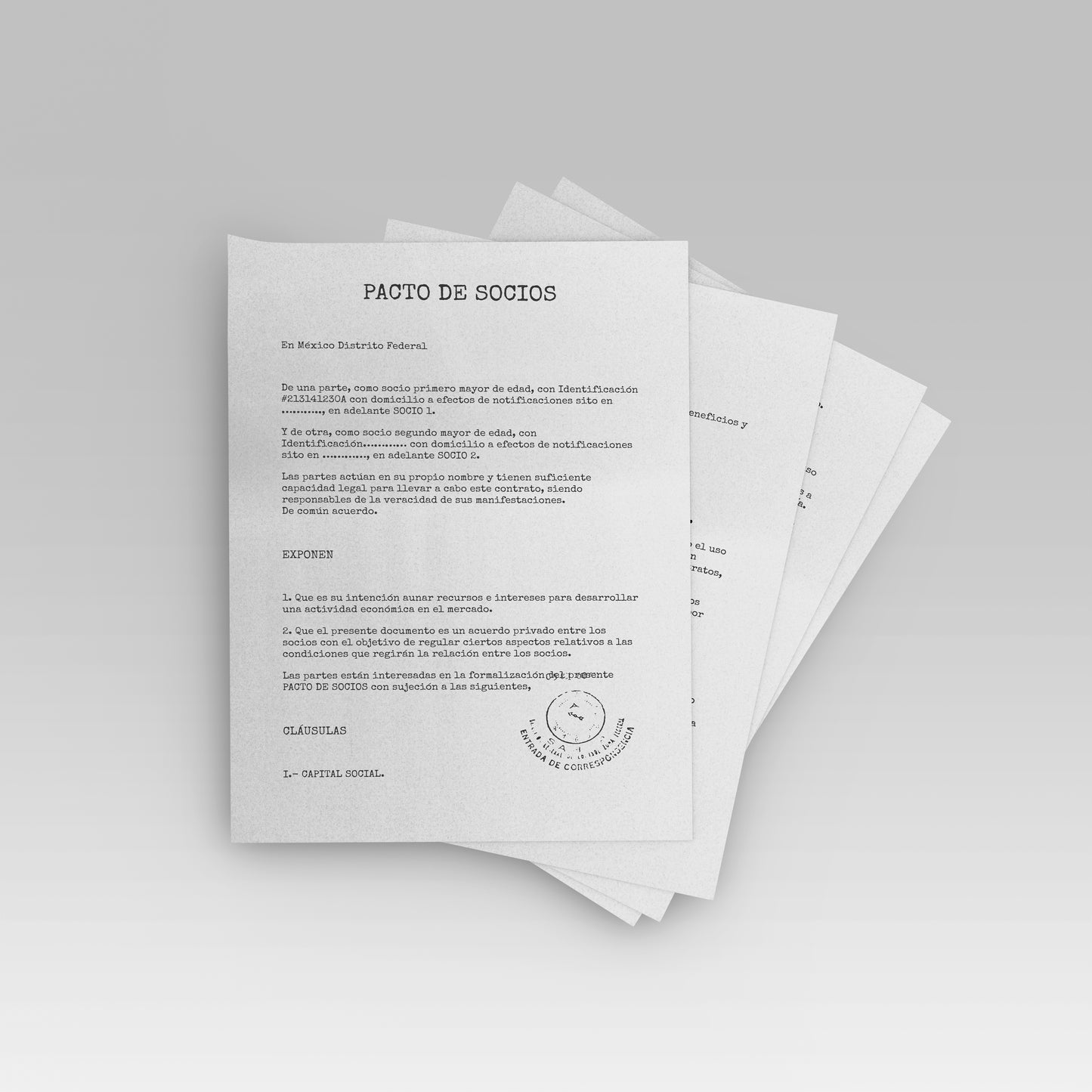 Prop Document Contrato Pacto 21x29.6cm