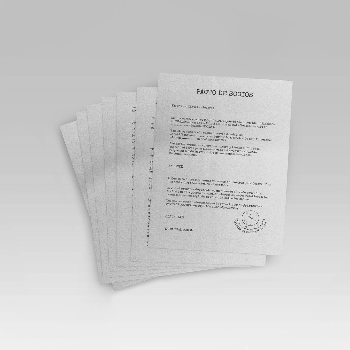 Prop Document Contrato Pacto 21x29.6cm