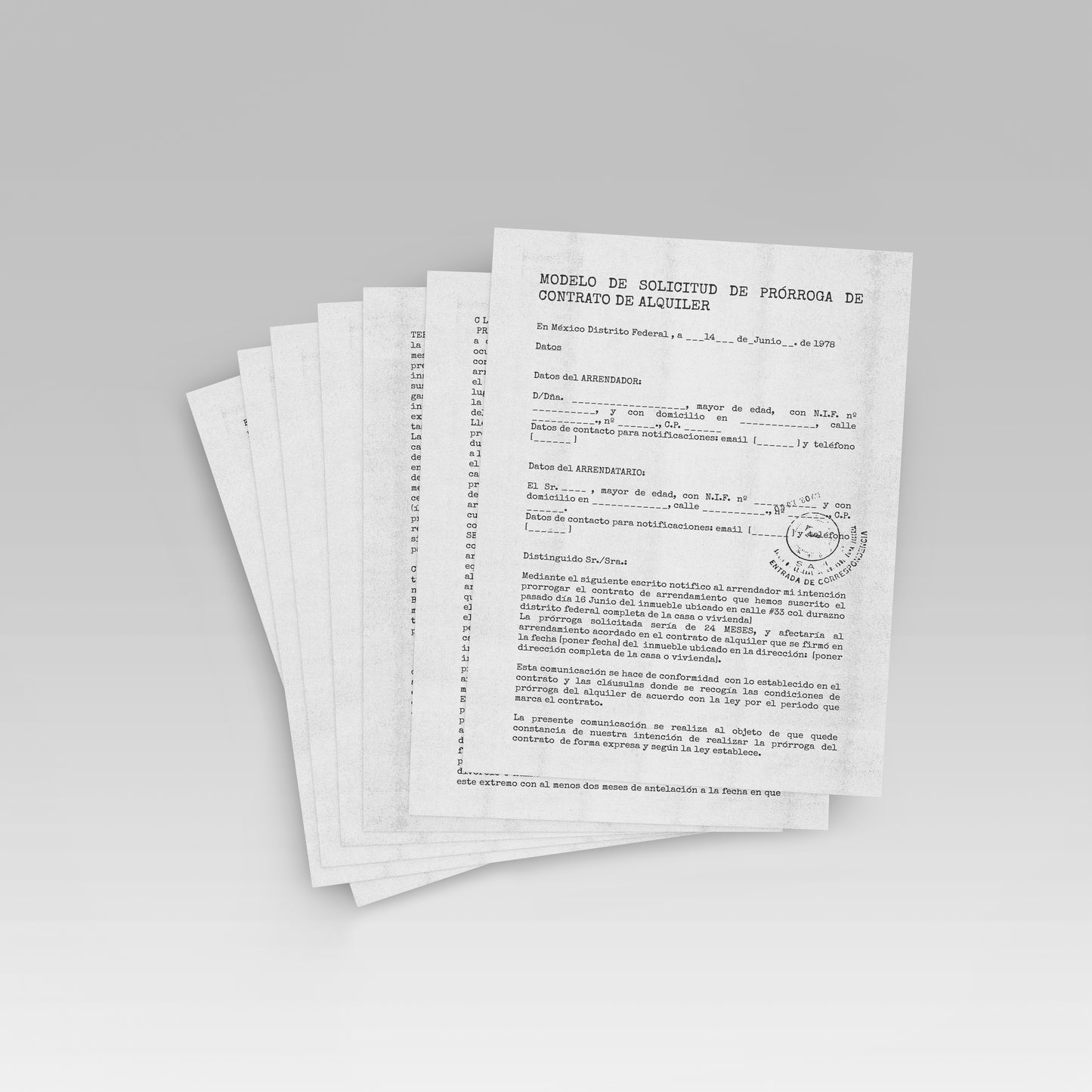 Prop Document Contrato Prorroga 21x29.6cm